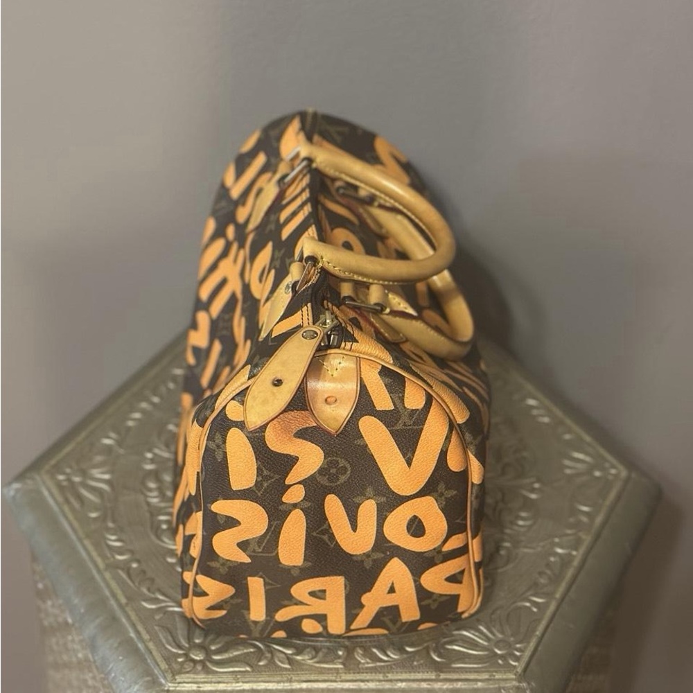 LV Speedy 30 Bag Sprouse Graffiti Brown Orange Y2K kidcore edgy handbag JAPAN 🇯🇵 - Picture 7 of 17
